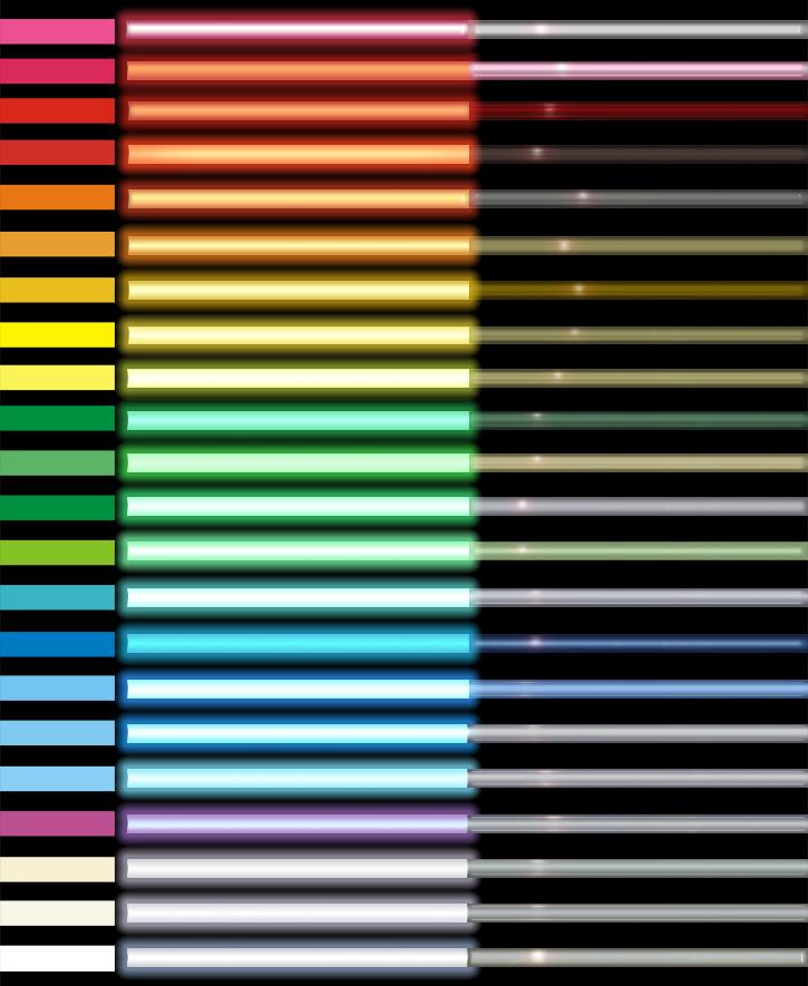 Neon Tube Color Chart